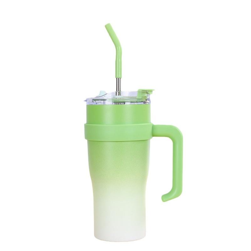 New Gradual Change Color Big Mac Stainless Steel Thermos Cup High Value Large Capacity Accompanying Ice Cup with Handle  Cup