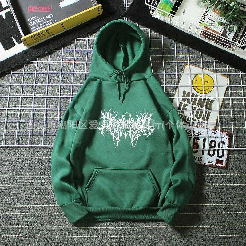 Oversized Gothic Hoodie Women Long Sleeve Loose Fit Streetwear Cotton Blend Pullover Sweatshirt