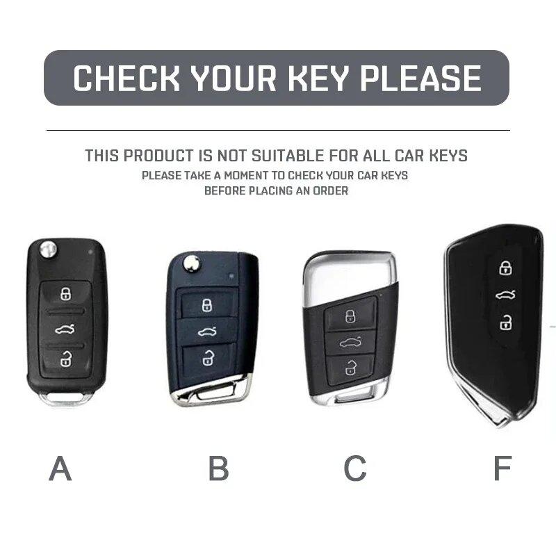 New Zinc Alloy Leather Car Key Cover, For Skoda Vrs Superpa Octavia A5 Kodiaq Octavia A7 A8, Protected Keychain Bag, Accessories