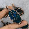 Labradorite Gemstone Pure Copper Wire Wrap Handmade Jewelry Pendant