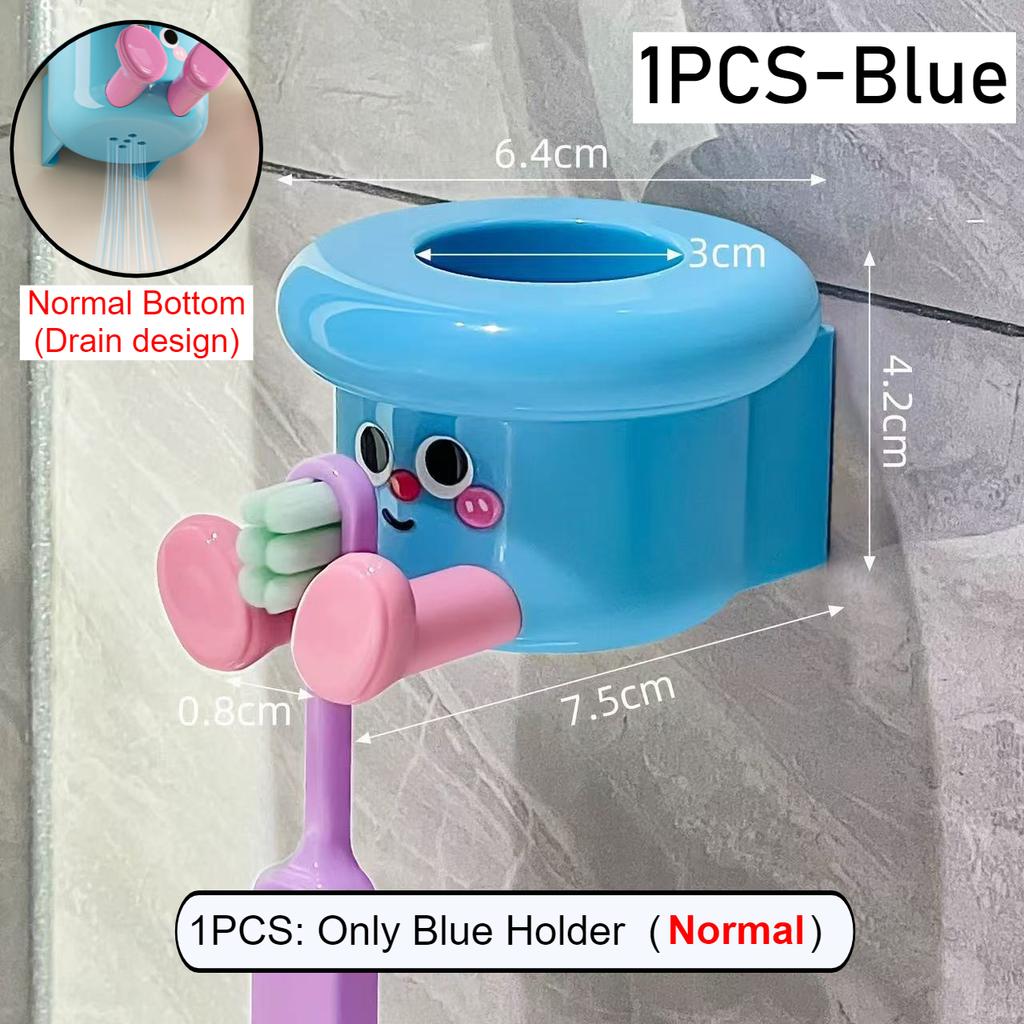 Cartoon Toothbrush Cup Holder Magnetic Punch-Free Upside Down Toothbrush Cup Wall Mounted Bathroom Toothbrush Stand Storage Rack