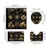1/4 Set Einfaches Grünes Pflanzen Duschvorhang-Set Einfacher High-End Duschvorhang Kunstmuster Moderne Heim-Badezimmer-Dekoration