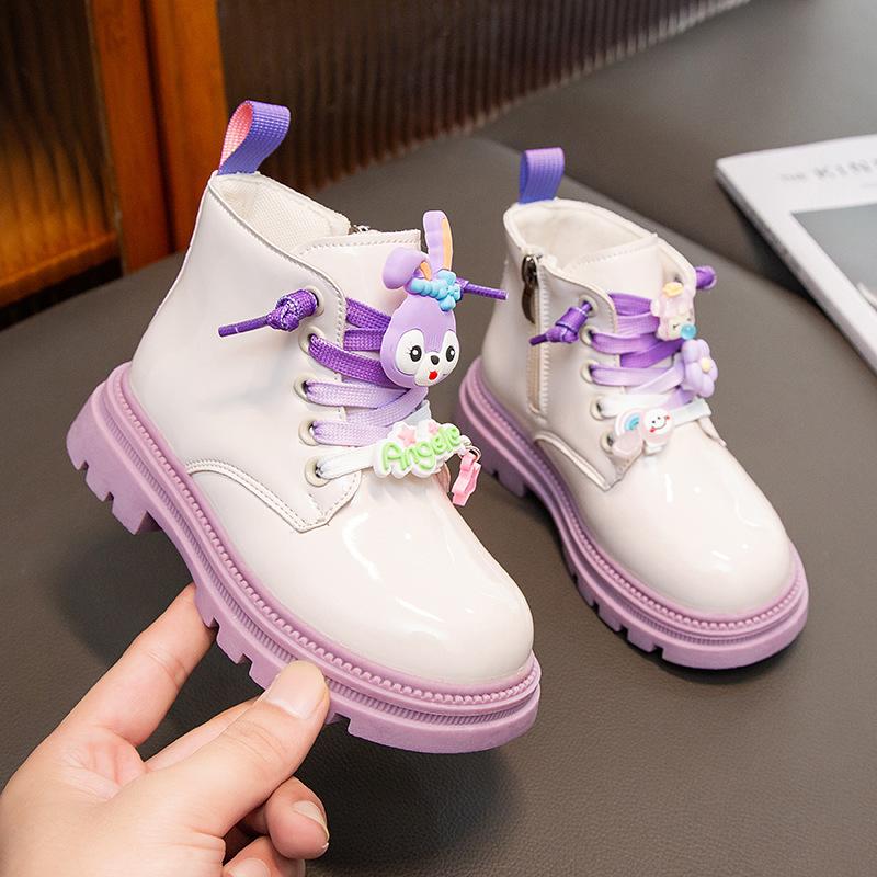 

Девочки ботинки Мартин 2025 весна и осень новая мода черные детские короткие ботинки мягкая подошва британский стиль ботинки для маленькой девочки 26-30 yards, 5 pairs in one hand