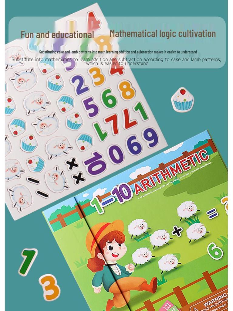 Children’s Educational Cartoon Book & Number Puzzle – Cognitive & Arithmetic Learning Toy