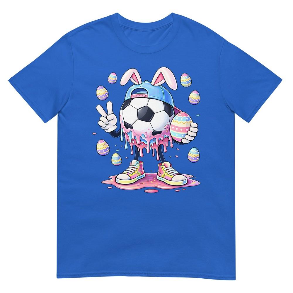 Soccer Rabbit Bunny Egg Drip Sport Easter Day Boys Kids Tshirt