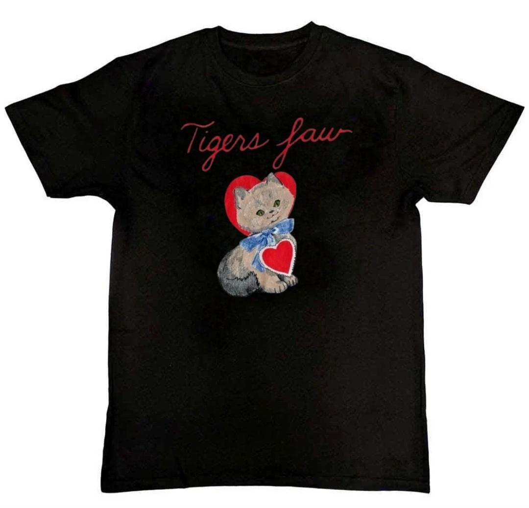 Tigers Jaw Cat Heart Graphic Print Mens T-Shirt S