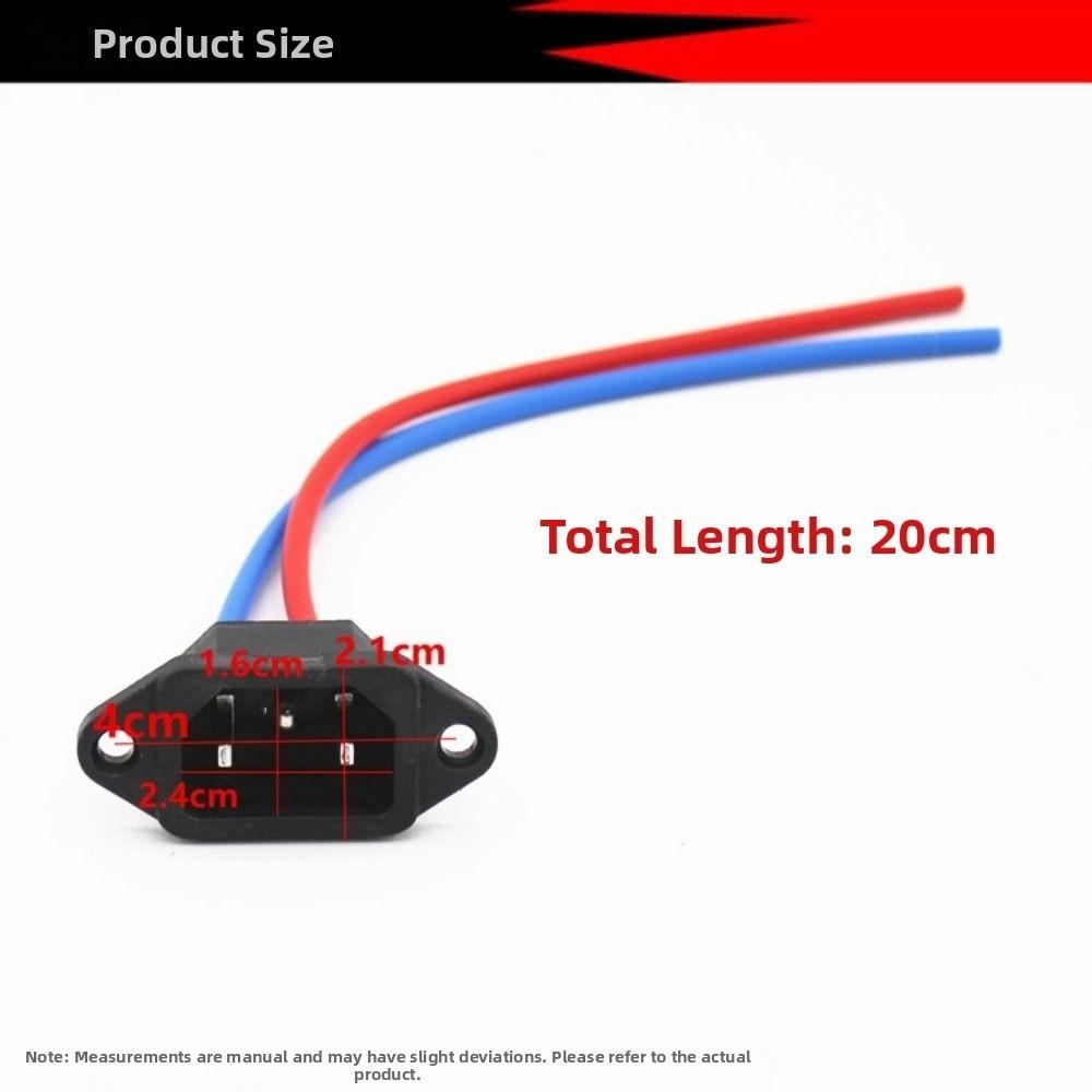 1/2/5PCS Black Scooter Copper Core Cable Plug Socket Plastic E-bike Charging Wire Connector