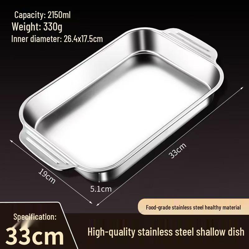 Thickened Korean-Style Square Seafood Baking Pan with Lid, Deep Tray for Grilled Fish and Open Flame Cooking