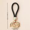 1pc Handcrafted Braided Rope Keychain Sparkling Rhinestones - Stylish Monochrome Car Key Ring Fashion-Forward Accessory