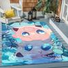 Pokémon print rug, cute Pikachu, Jigglypuff and Charmander cartoon decorative rug, home décor
