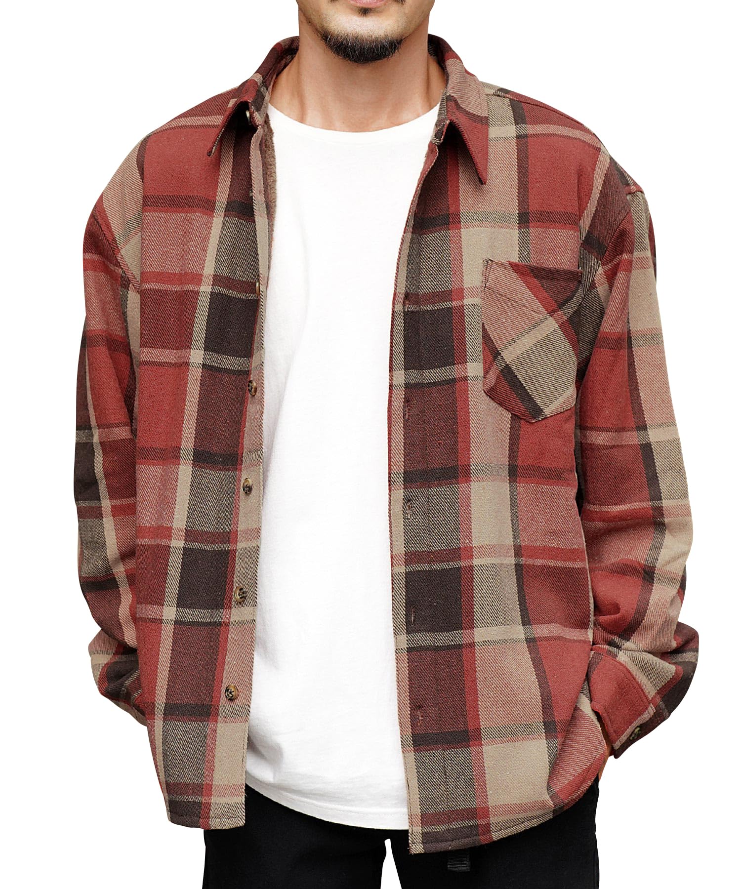 

Магазин Клетчатая фланелевая рубашка Размер L Зубчатый Холодный Повседневный Свободный Многослойный [JIGGYS SHOP] Jiggy s Коричневый/Оранжевый, На флисовой подкладке, Флис, Толстый, Мужская куртка,