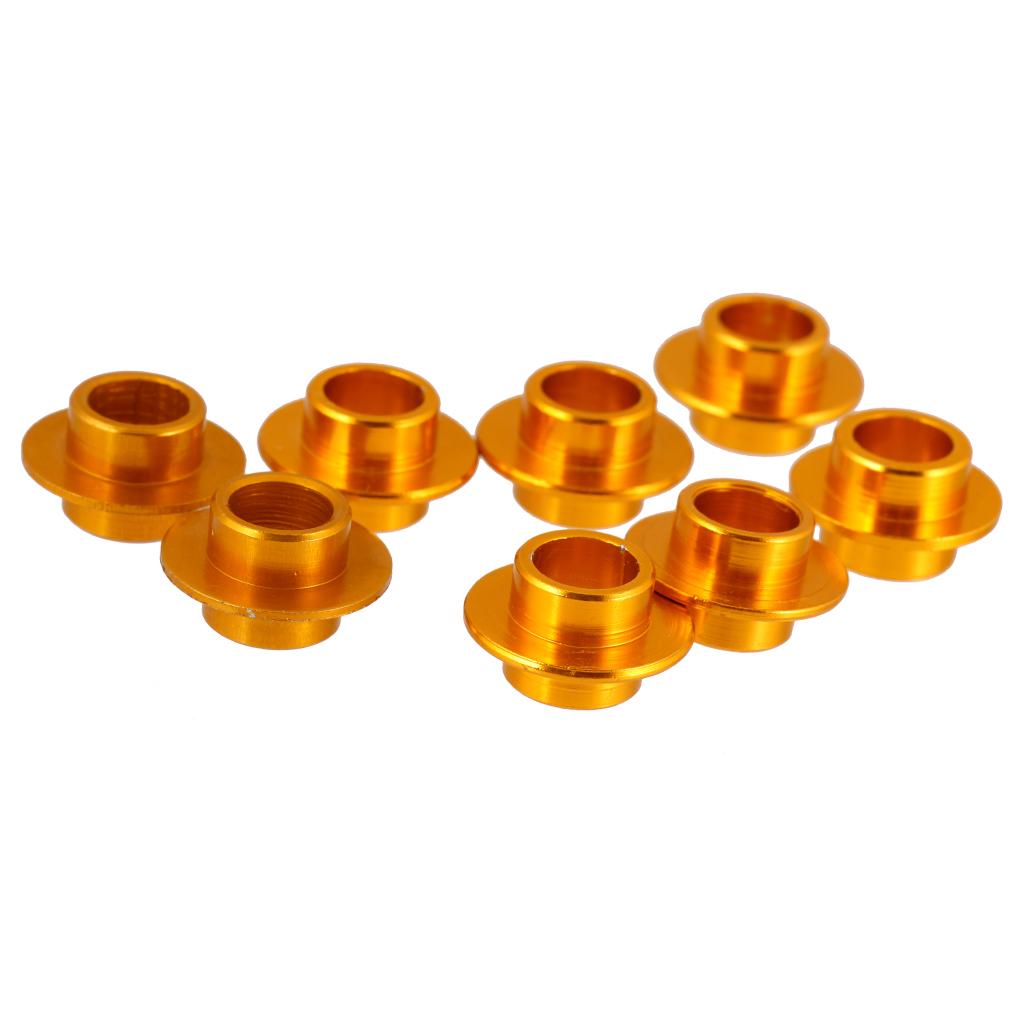 Gold Aluminum Skate Bushings Eight Piece Inline Bearing Spacers Durable Skate Parts for Fitness Skating