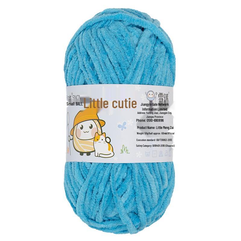 DIY Handcrafted Cute Chenille Snowball Knit Scarf & Crochet Doll Bag