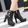 Korean Version Lady Lolita High Heel Ankle Boots Party Wedding Shoes Womens Butterfly-knot Tassel Fashion High Heel Boots