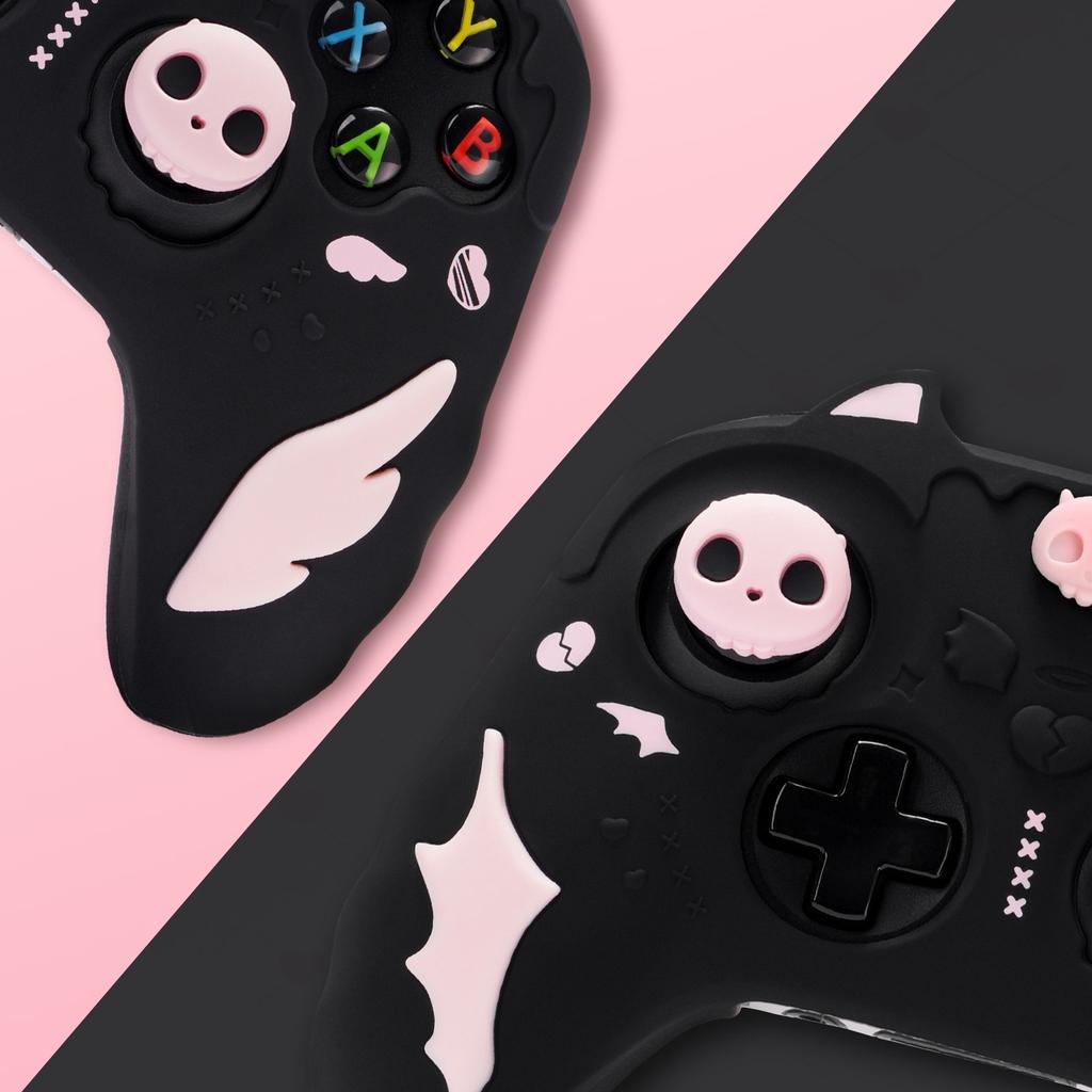 Sweet Skull Silicone Soft Protector Sticker Skin For Xbox Series X/S Game Controller Case XSX XSS Thumb Stick Grip Cap Cover