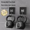 Transparent No-Drill Wall-Mounted Adhesive Hooks for Kitchen Storage