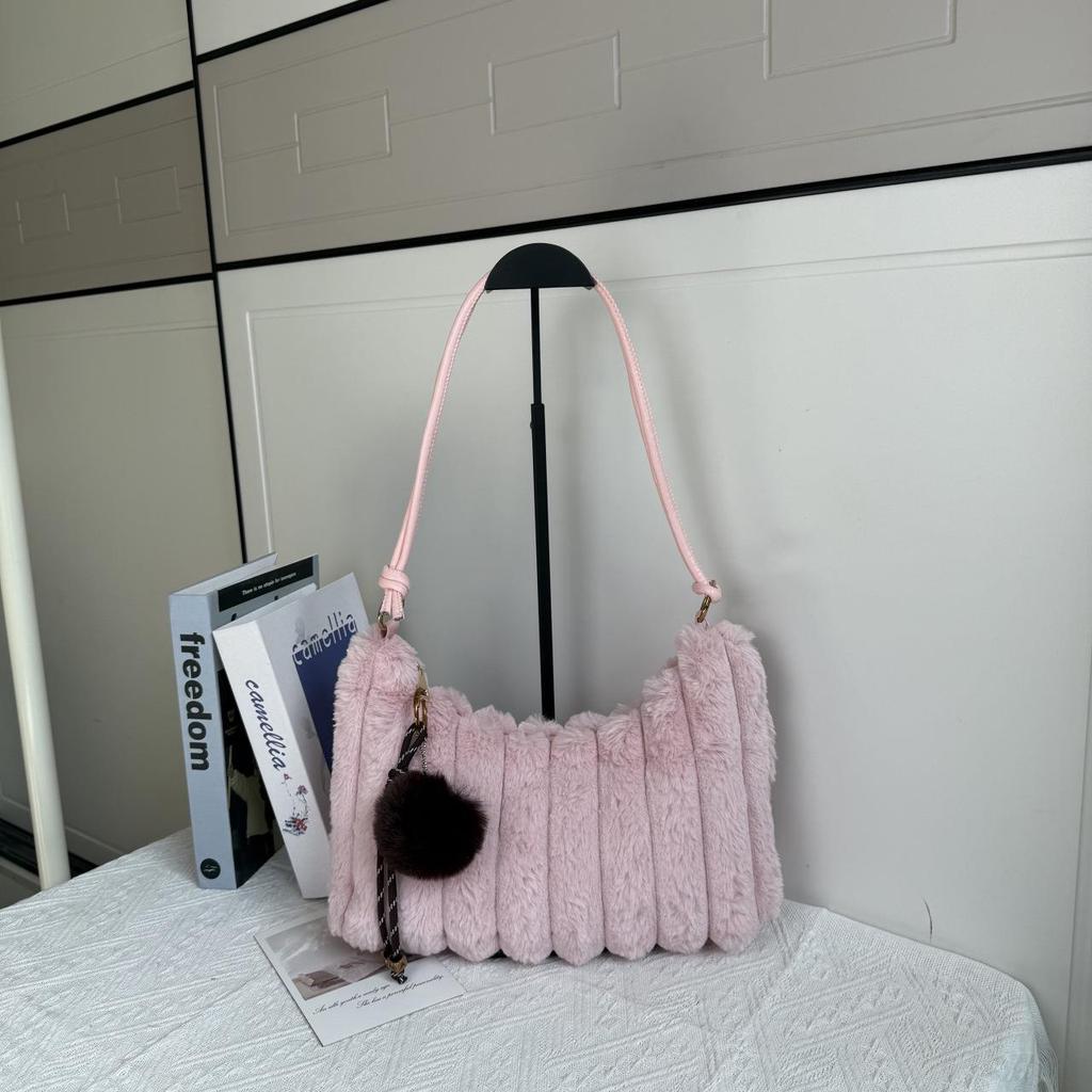 Plush Furry Tote: Trendy Autumn/Winter Versatile Single Shoulder Handbag for Women