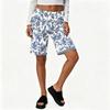 Pantaloncini larghi a vita alta da donna, alla moda, per l'estate, il tempo libero e le vacanze