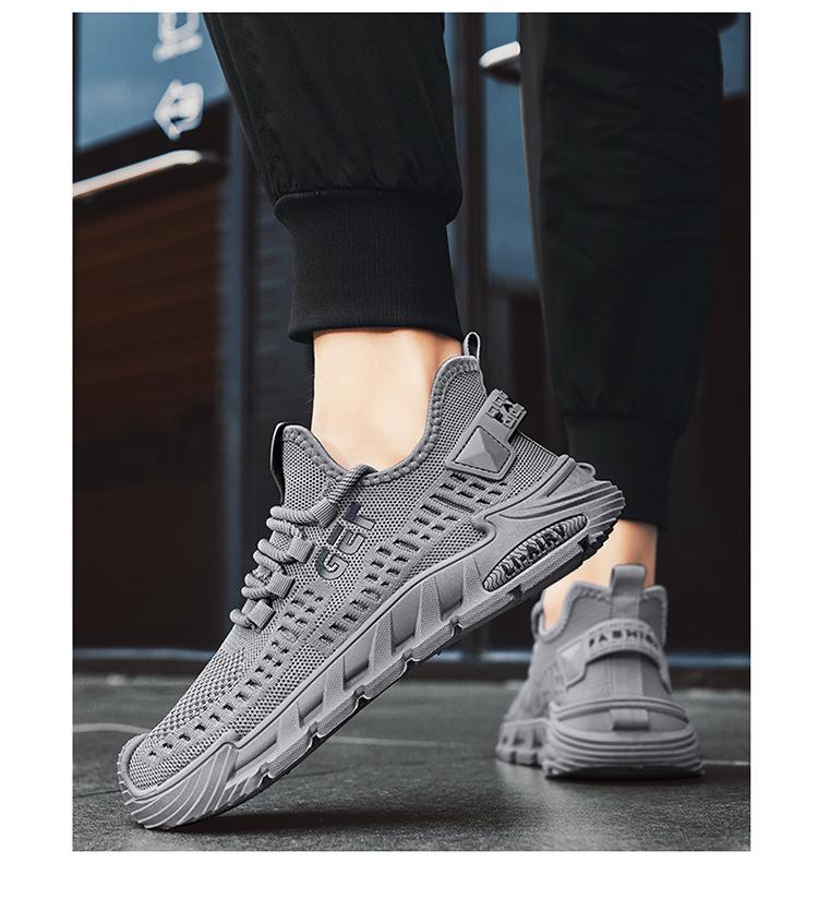 Shoes men's summer new fly-woven breathable mesh shoes men's lightweight non-slip soft-soled running shoes wear-resistant sports shoes