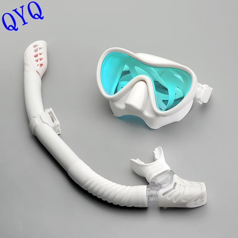Snorkel Mask Snorkel Tube and Dive Mask Set Swim Goggles Adult Silicone Face Mask and Dive Mask with Coated Lenses 3