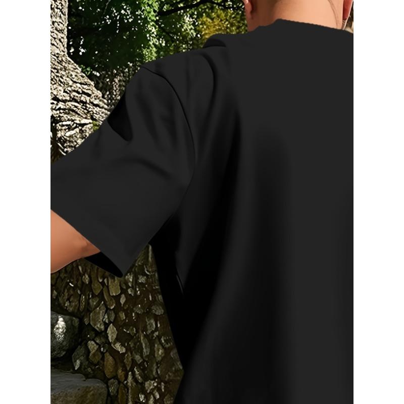 European Size Comfortable Sports T-Shirt for Men, Casual Athletic T-Shirt, Solid Color Print T-Shirt, Creatively Styled T-Shirt, Unisex
