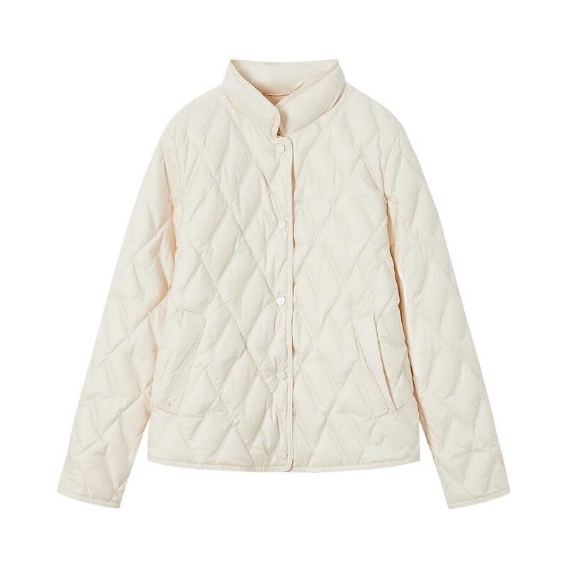 JUZUI Women's Minimalist Stand Collar Goose Down Jacket