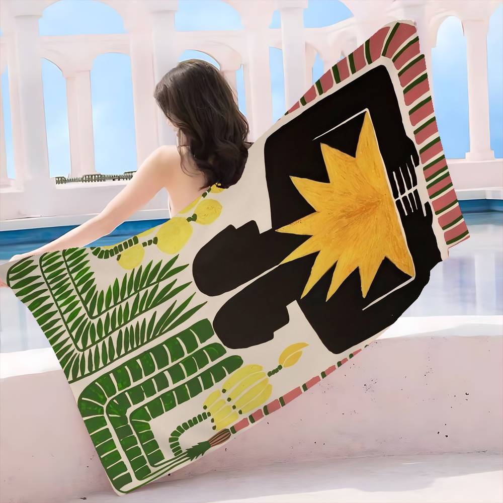 Égypte Tigre Abstrait Coloré Grande Serviette de Plage en Microfibre Serviette à Séchage Rapide Serviettes de Plage Sablonneuses Serviette de Piscine pour Voyage Natation Piscine Yoga