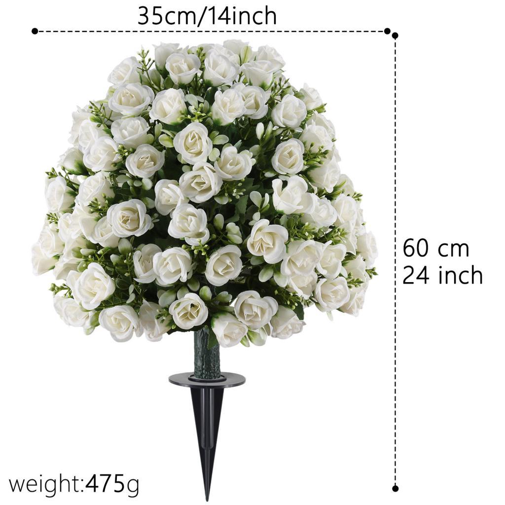 Fake Rose Plants with Layered Petals Artificial Greenery Shrubs Outdoor Indoor for Patio Porch Garden Floral Arrangements