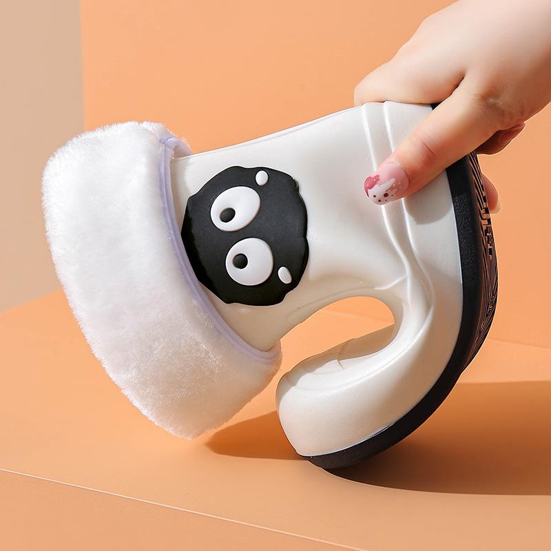 Winter Cotton-Padded Cute Cartoon Children's Rain Boots Outdoor Personality Waterproof Shoes Boys Girls Students Non-Slip Large