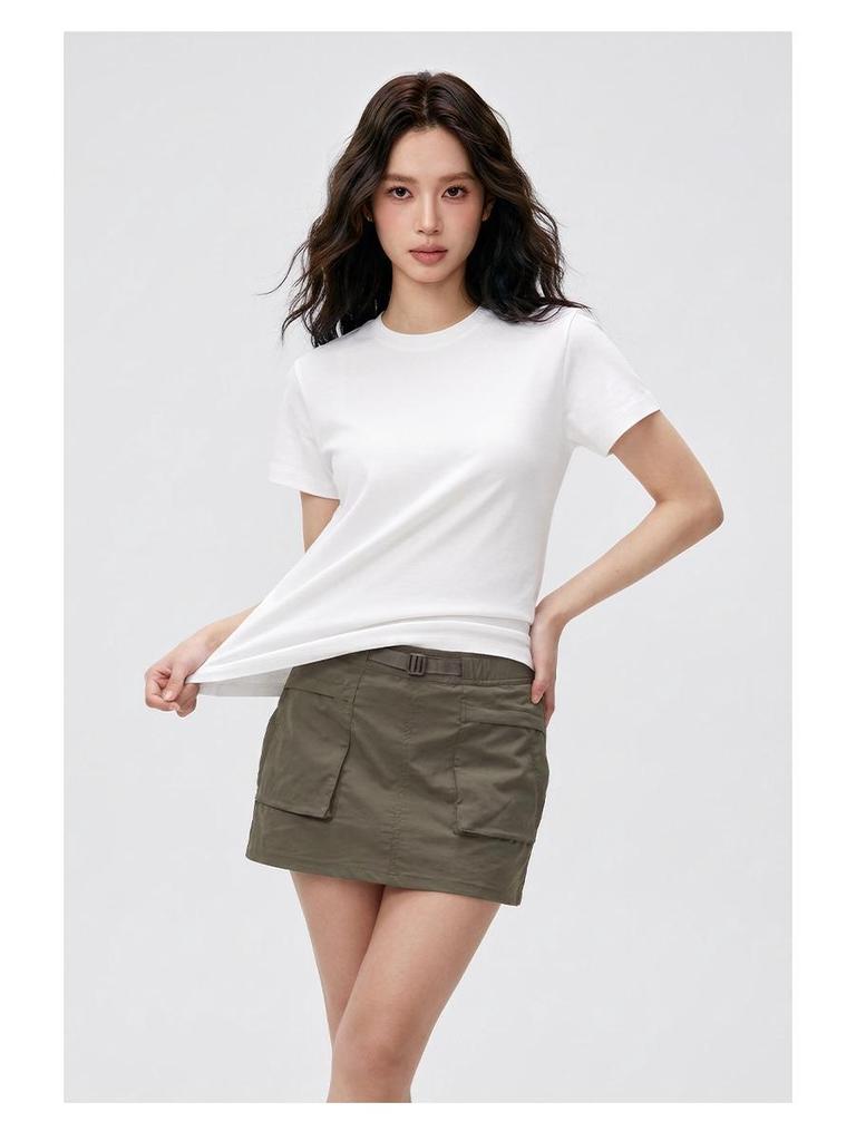 2026 Women's Waterproof, Stain-Resistant Short-Sleeve T-Shirt | Summer Lightweight Plain Round Neck Base Layer