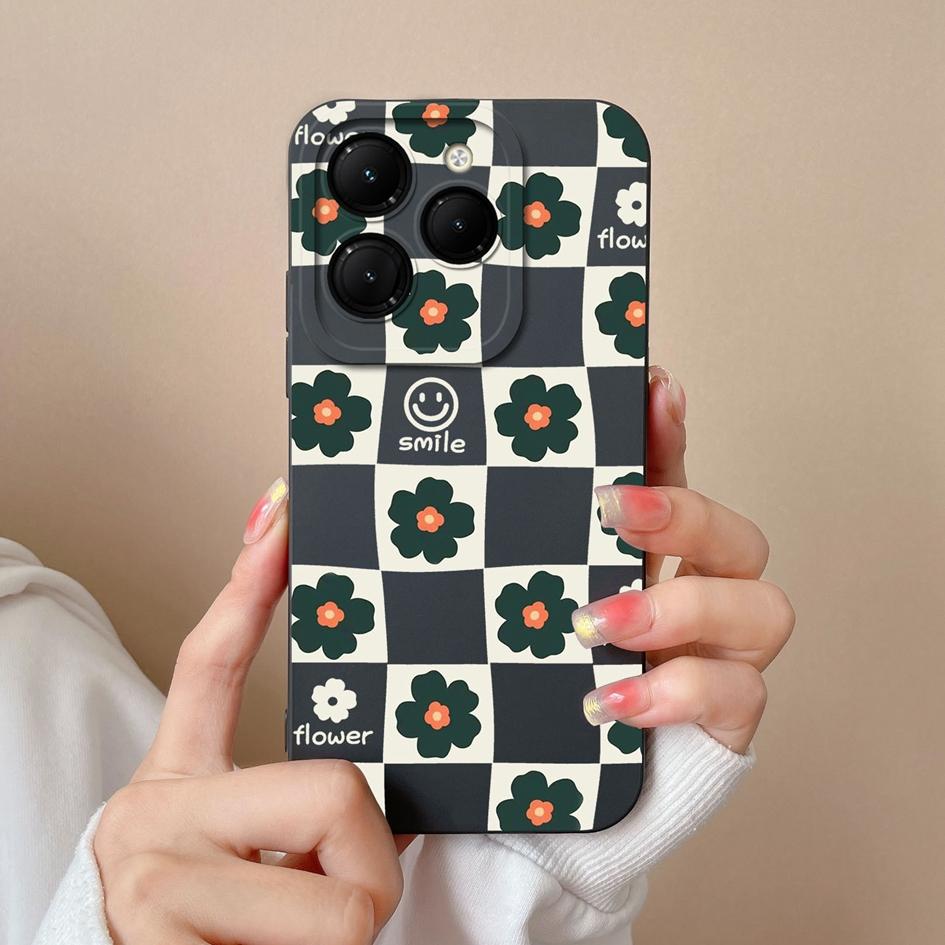 Etui na telefon do Infinix Zero 30 Hot 40 Note 40 Pro+ GT 20 Pro Itel RS4 4G Modny wzór w kratkę Wysokiej jakości silikonowy miękki antypoślizgowy luksusowy pokrowiec