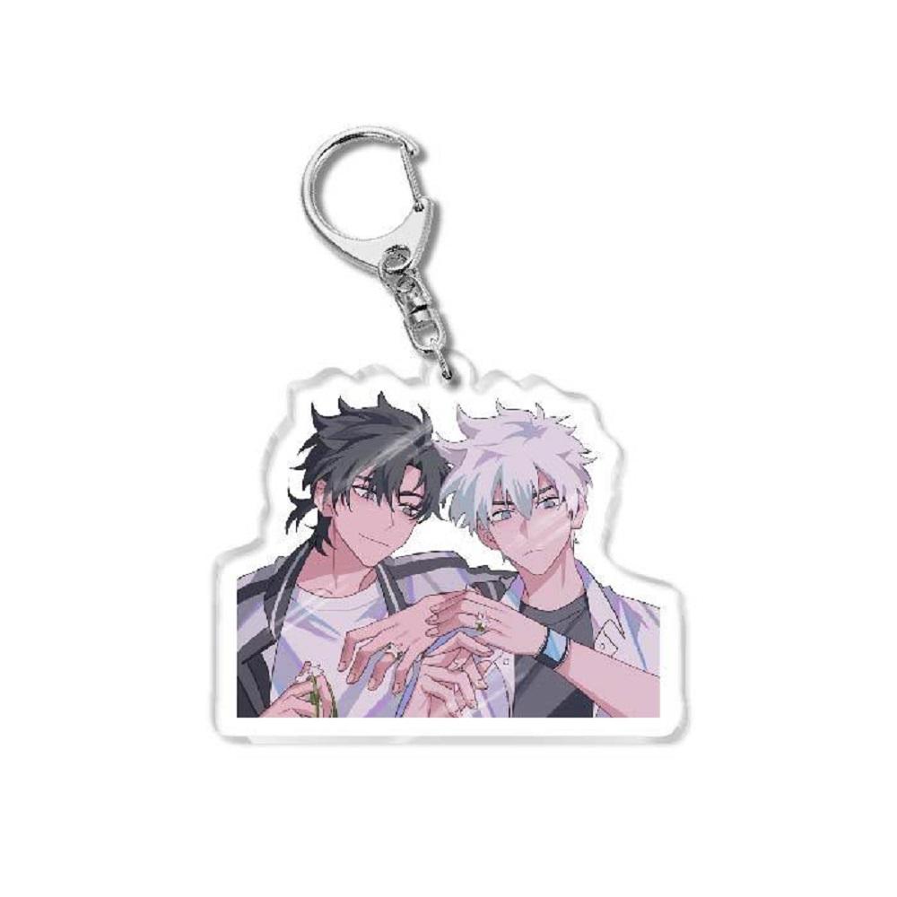 6CM Anime Keychain Women Link Click Key for Men Charles Key Ring Bag Acrylic Car Keyring Cute Acrylic Pendant Key Cosplay Gift