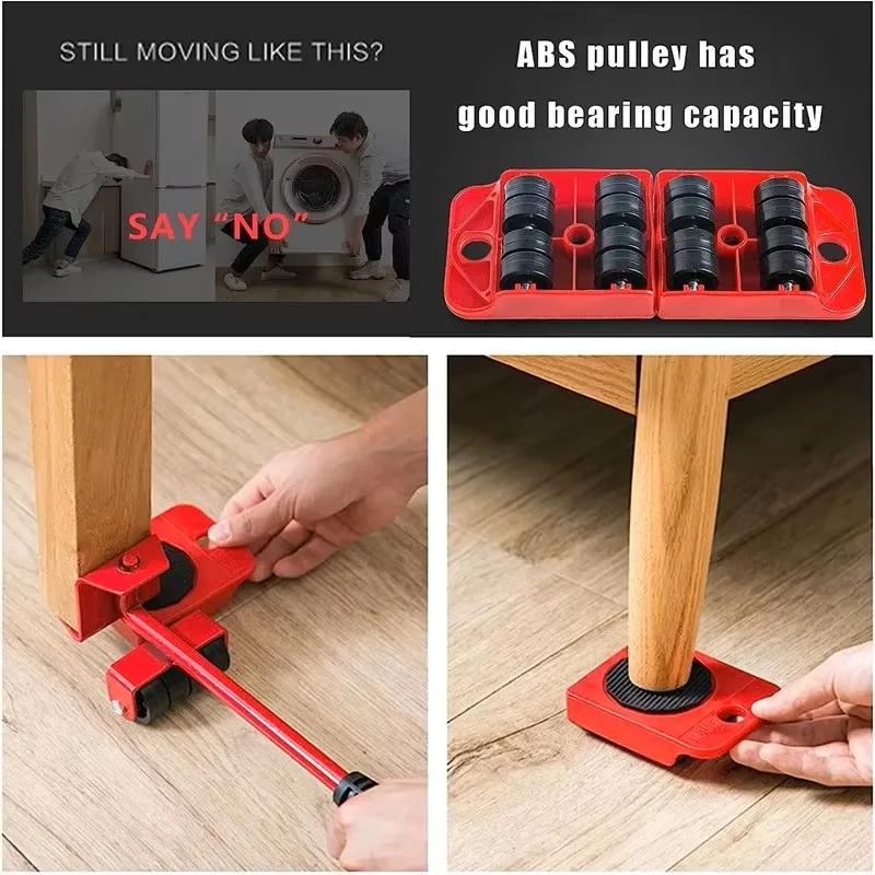 Heavy Duty Furniture Mover Multipurpose Roller Sliders for Effortless Lifting & Moving, Hardwood Floor Protector
