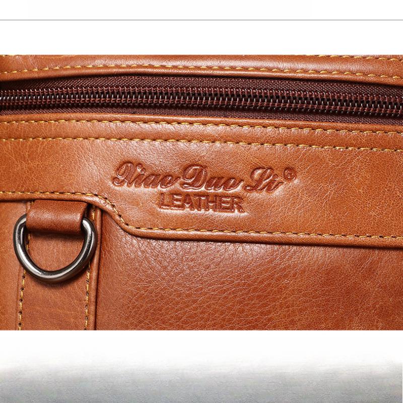 New Men's Leather Messenger Bag Mini Shoulder Bag 8-inch Trendy Men's Bag Retro First Layer Cowhide Handbag
