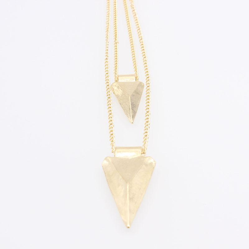 European Style Hip-hop Fashion Necklace Simple Multi-layer Triangular Metal Clothing Accessories Sweater Chain Collarbone Chain