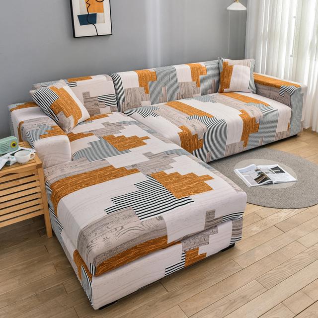 Neue Stil Gedruckt L Form Sofa Abdeckungen Für Wohnzimmer Sofa Protector Anti-Staub Elastische Stretch Abdeckungen Für Ecke Sofa Abdeckung
