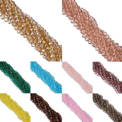 8mm AB Farbe Rondelle Glas Kristall Spacer Lose Perlen DIY Schmuck Machen