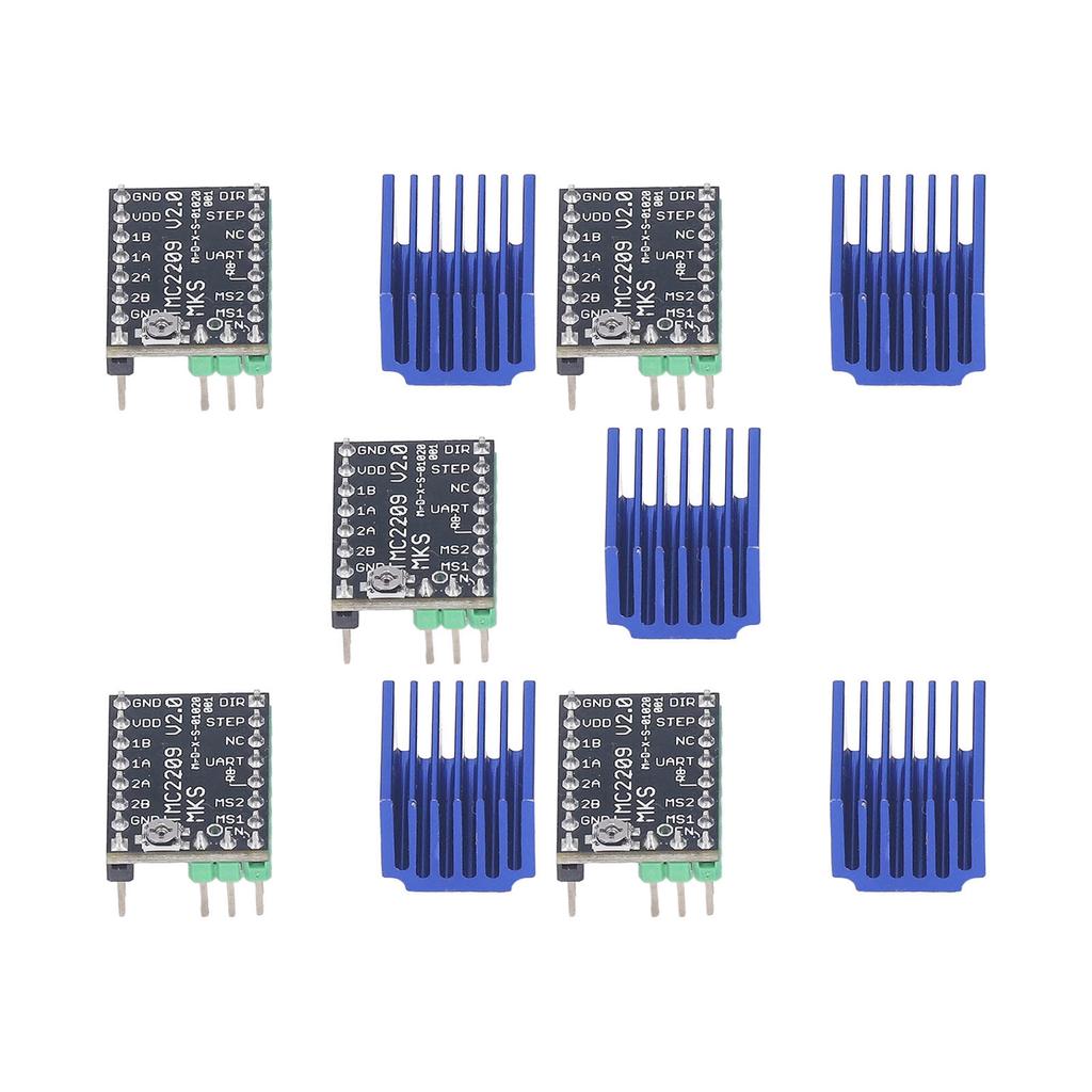 5 Sets Stepper Motor Driver Kit Ultra Silent Motor Drive Module with Heat Sink 5.5?28V MKS TMC2209