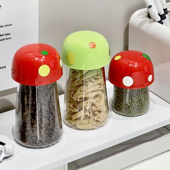 Uzavíratelná sklenice tvaru houby velkokapacitní vnitřní všestranný organizér sklenice na mince sklenice na kávová zrna čaj