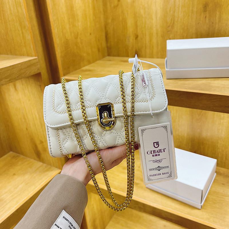 Fashion Chain Lock Shoulder Bag Women s Bag Urban Simple Handbag Crossbody Bag белый