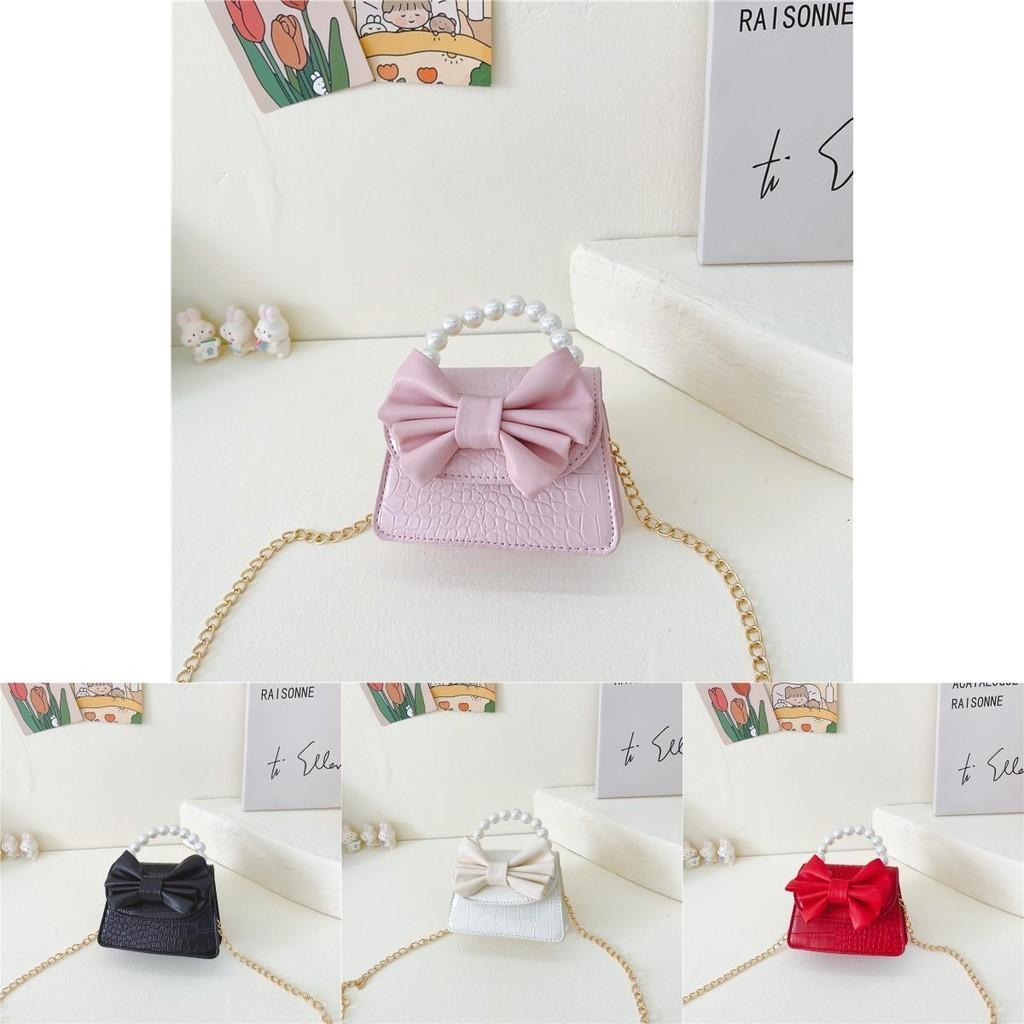 Adorable Mini Butterfly Bow Kids Handbag For Girls Cute Pu Crossbody Purse Accessory
