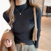 2024 Women's Ribbed Raglan Sleeve Semi-High Neck Base Layer Shirt