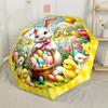 Easter Bunny Tea Party Automatic Umbrella Compact Durable 8 Rib Design Compact Design All Season Umbrella for Travel Elegant Women's Umbrella