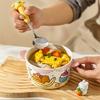 Cute Yogurt Binaural Bowl,New TCeramic Ableware for Home Use,Soup Breakfast,Oats,Fruit Salad Bowls,Halloween Christmas Gifts