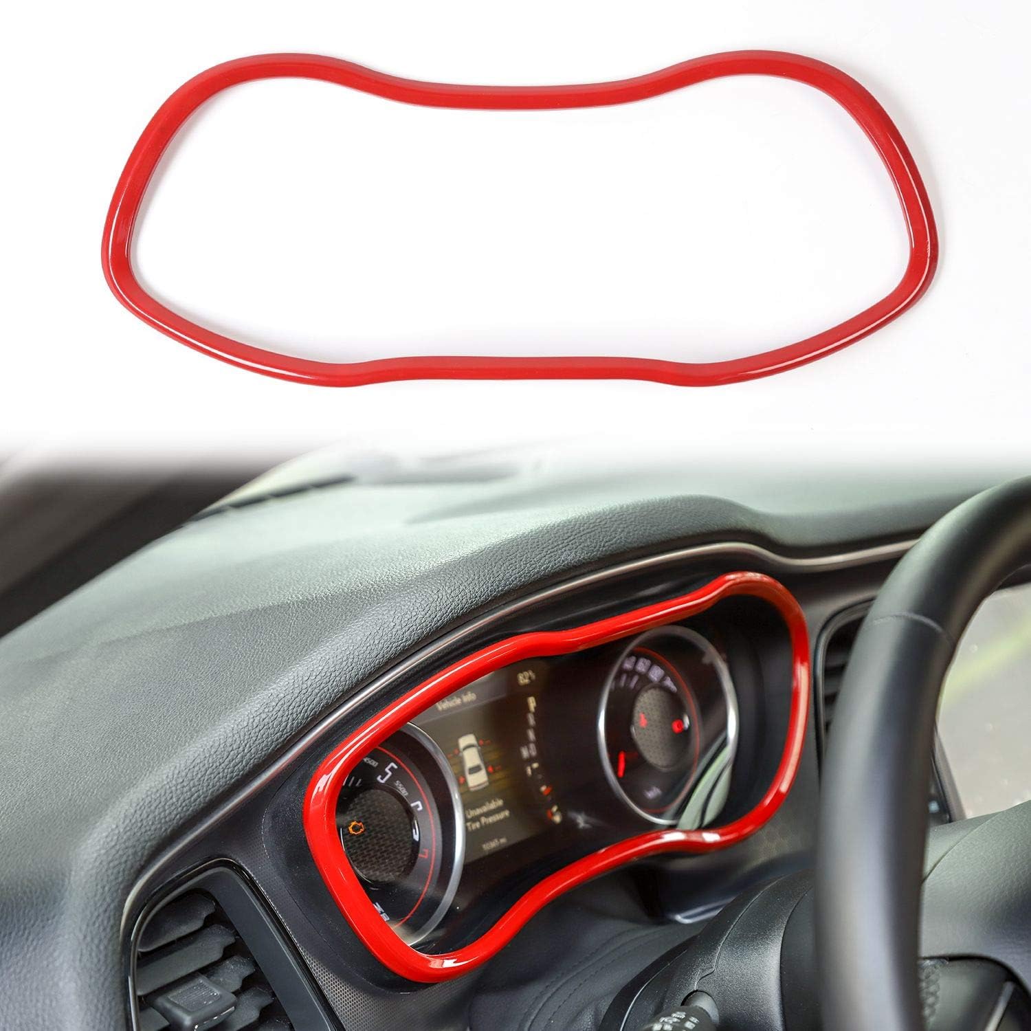 

Voodonala for Challenger Center Console Dashboard Instrument Dash Board Covers Trim for 2015-2025+ Dodge Challenger Interior Accessories, ABS Carbon