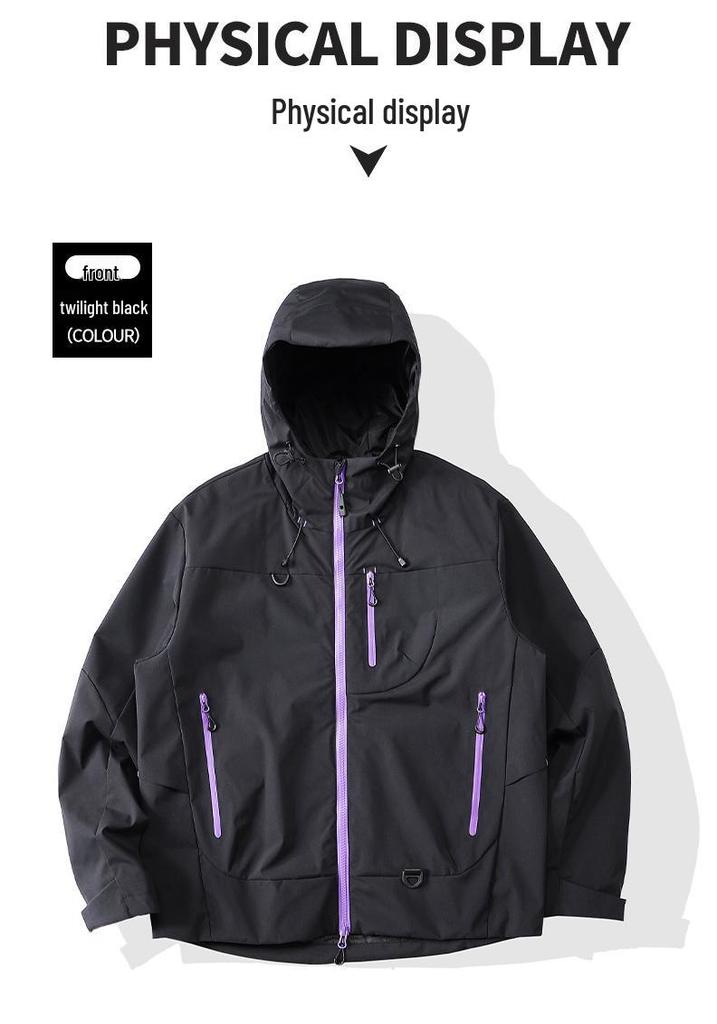 Men's Breathable Windbreaker: Outdoor Windproof Waterproof Jacket for Camping and Hiking