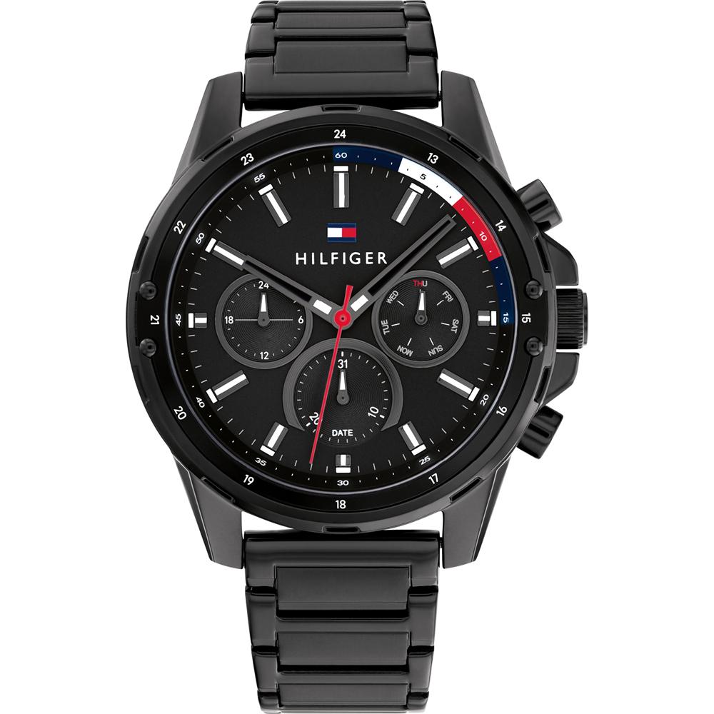 Tommy Hilfiger Mason Black Black Metal Men s Quartz Watch 1791935 чёрный