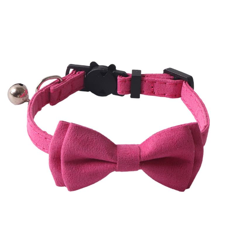 New Pet Dog Collar Solid Color Macaron Suede with Bow for Cats and Dogs  Dog Accessories for Small Dogs Dog Harness Dogs Leash