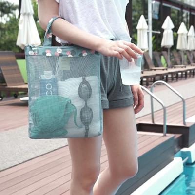 1pc-Beach Bag Swimsuit Mesh Storage Bag Shoes Miscellaneous Storage Bag Toiletries Bag Sports Handbag Clothing Storage Device