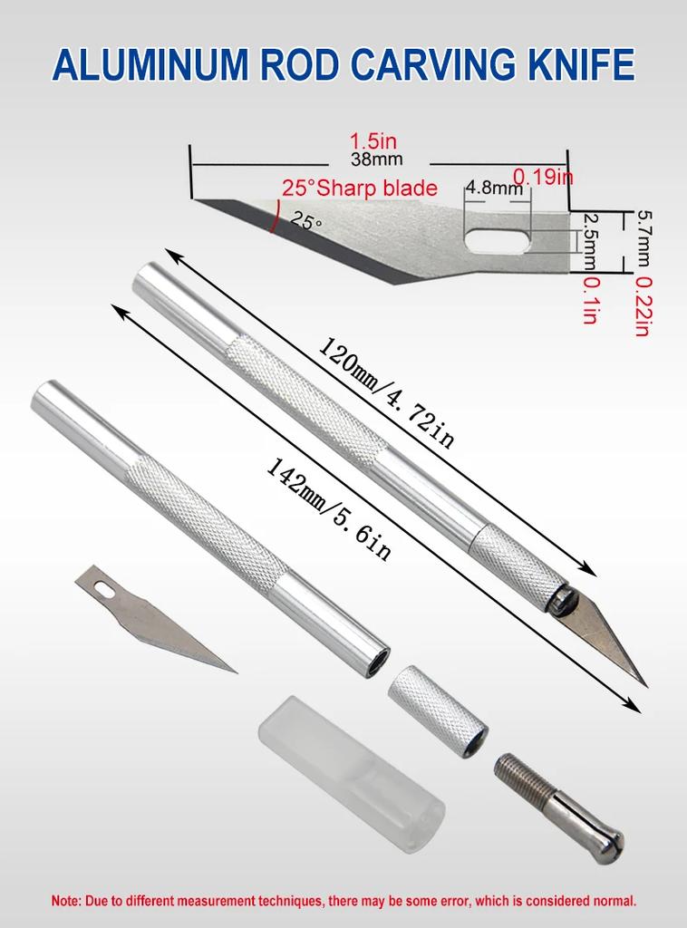 DIY Aluminum Alloy Hand Carving Knife Precision Art Tool for Model Making Paper Cutting, Handcrafts Ideal Craft Accessory